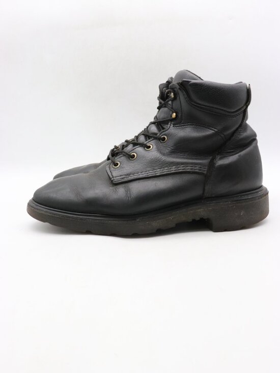 Red Wing 607  Men\'s Size 10.5 D SuperSoles Black Leather Work Boots USA Biker main image 6